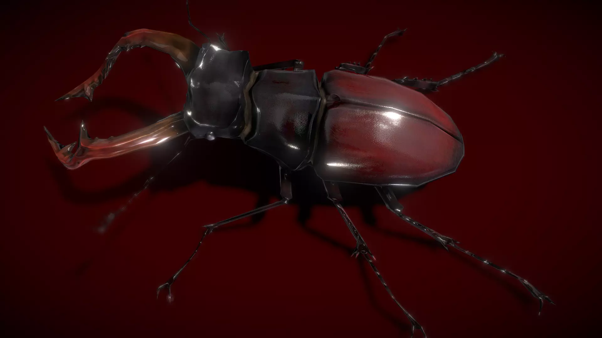Stag Beetle Low-poly 3D model_0
