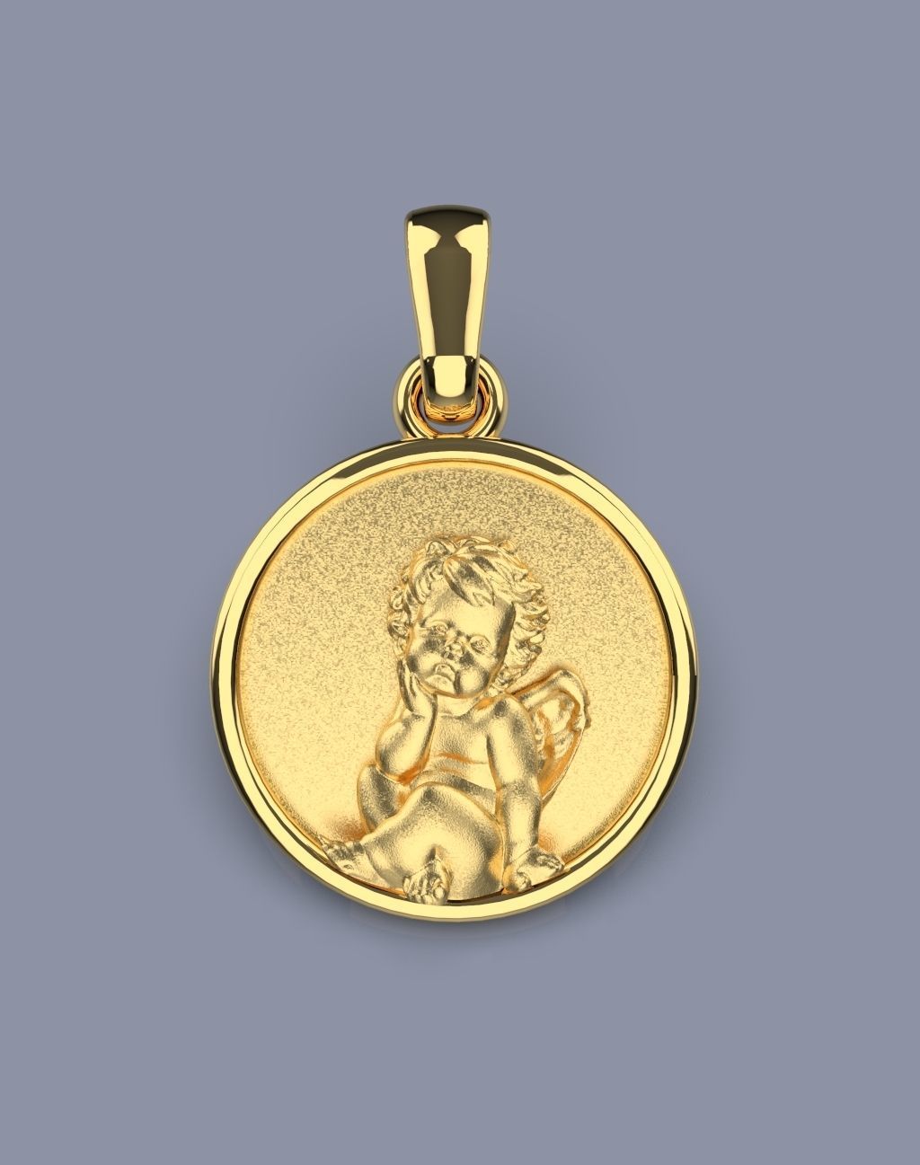 Medalla Angel  3D print model_1