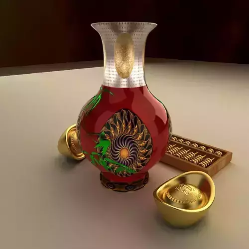 Chinese gold ingot 3D model