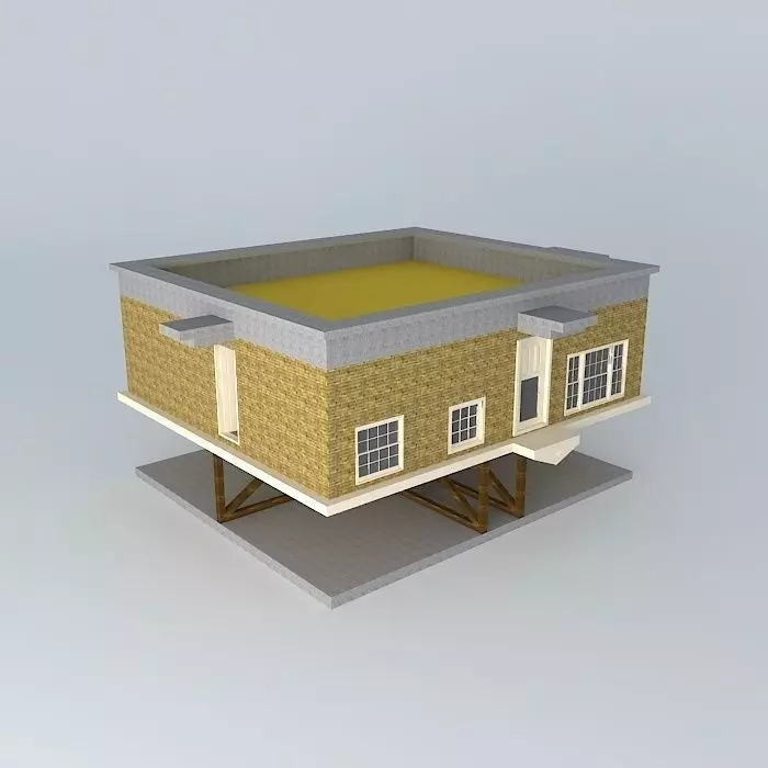 Upside down house Free 3D model