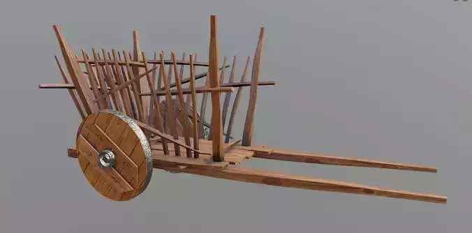 medieval wooden cart