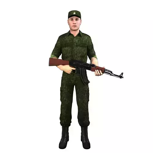 Russian Soldier 3D model Low-poly 3D model