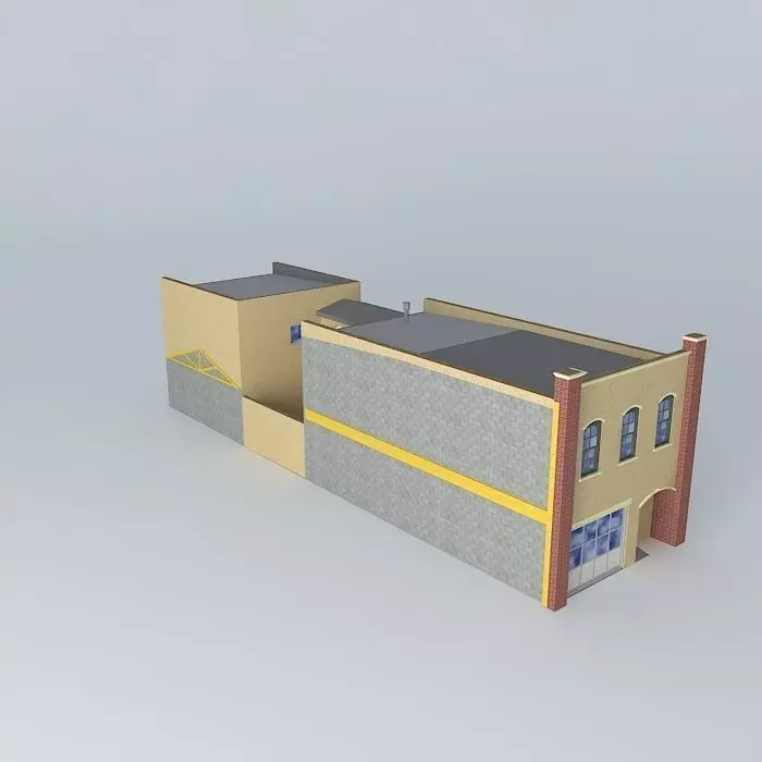 Row House 2 Free 3D model_0