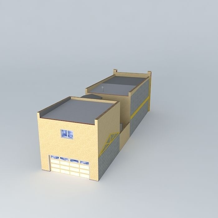 Row House 2 Free 3D model_1