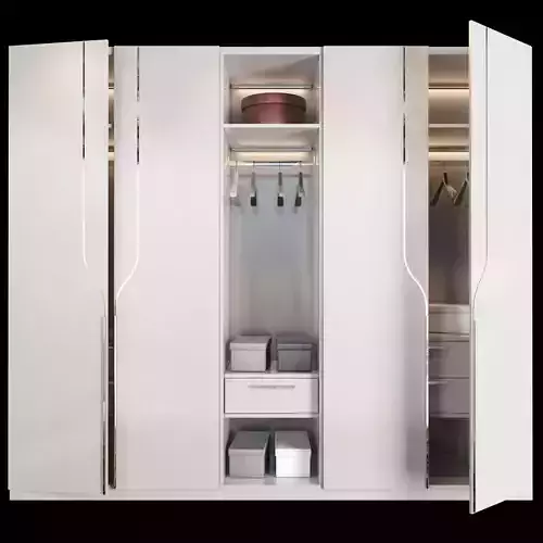 Wardrobe with shelves and drawers