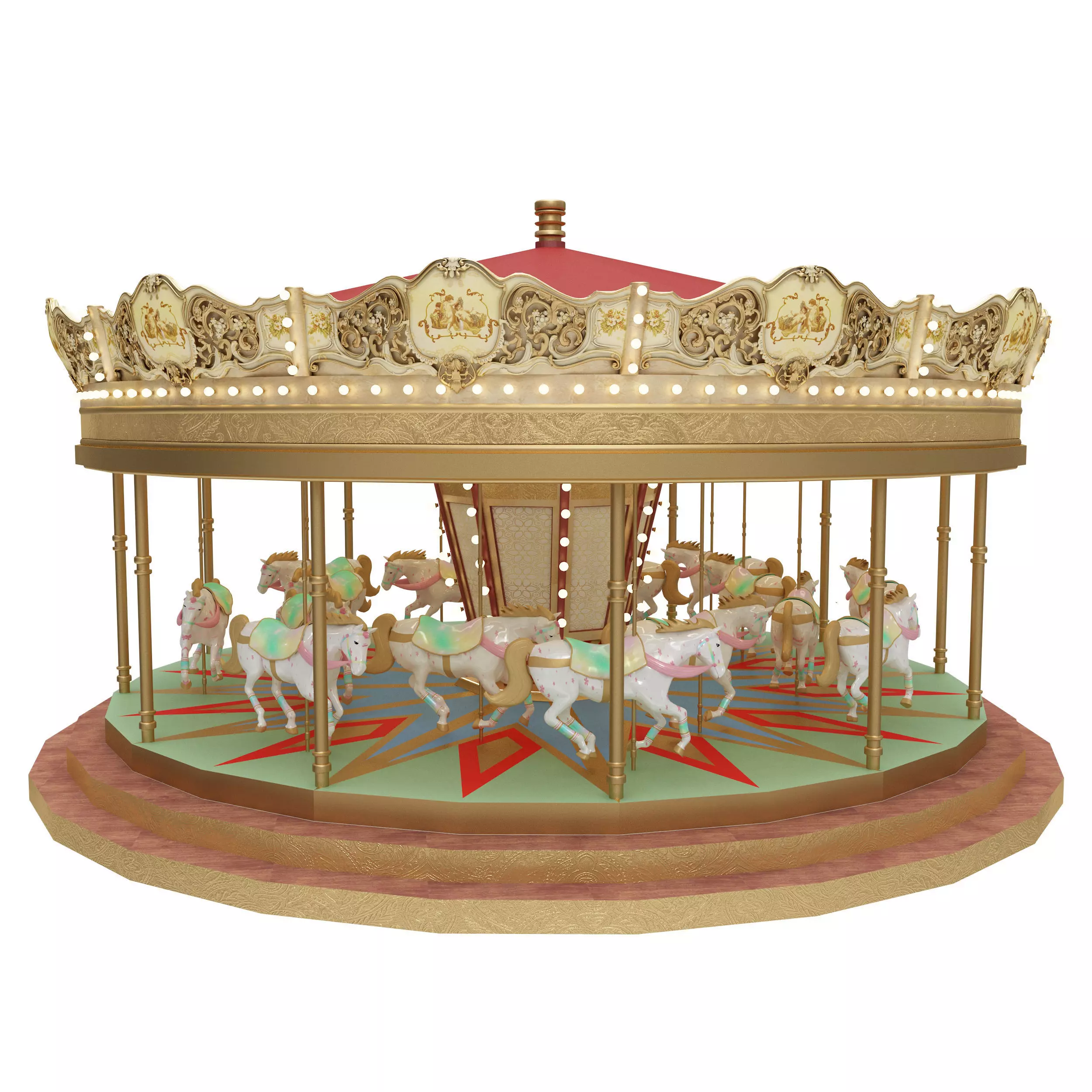 Carousel 3D print model_0