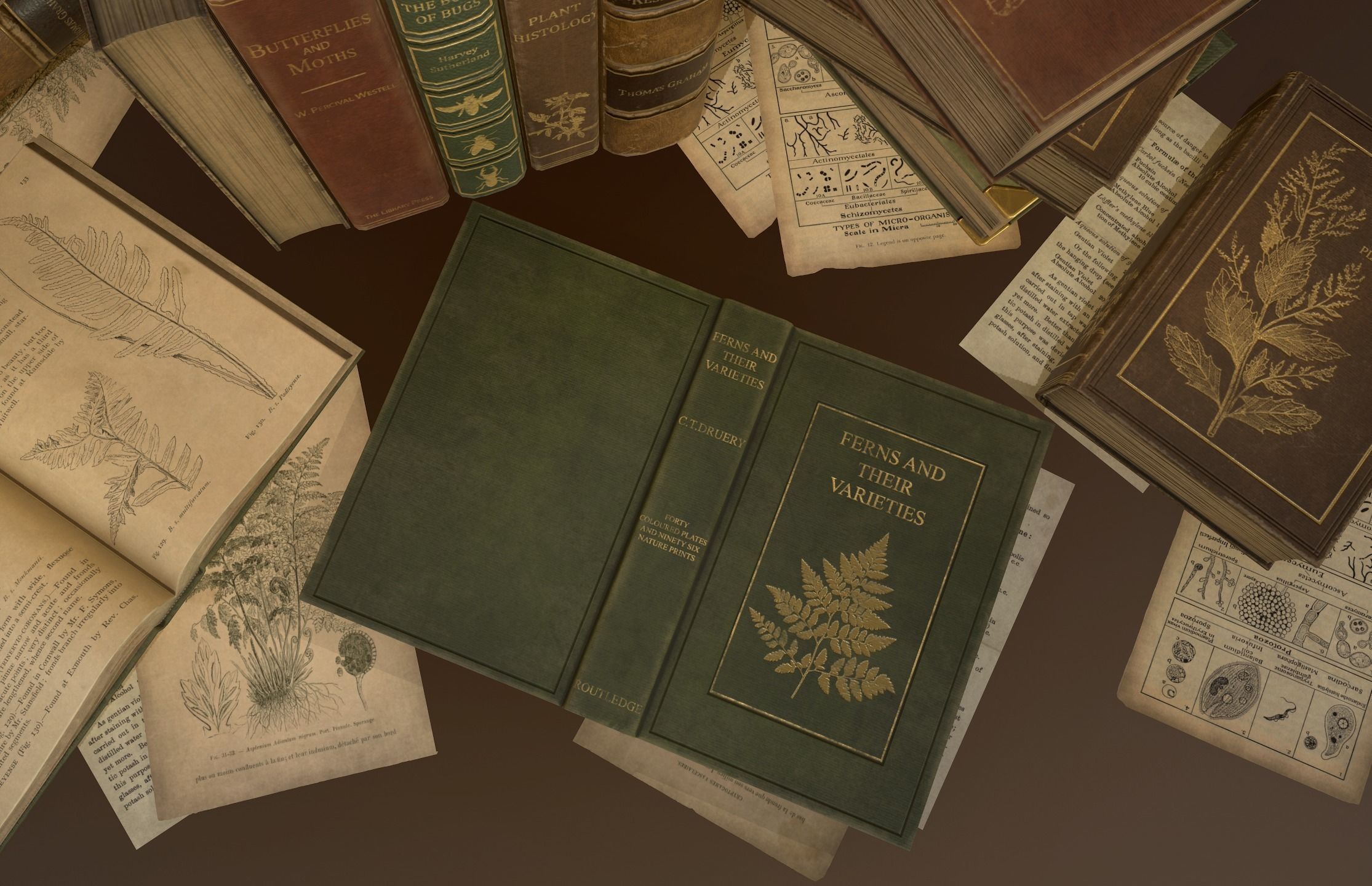 Old Books set - PBR Game Ready Low-poly 3D model_3