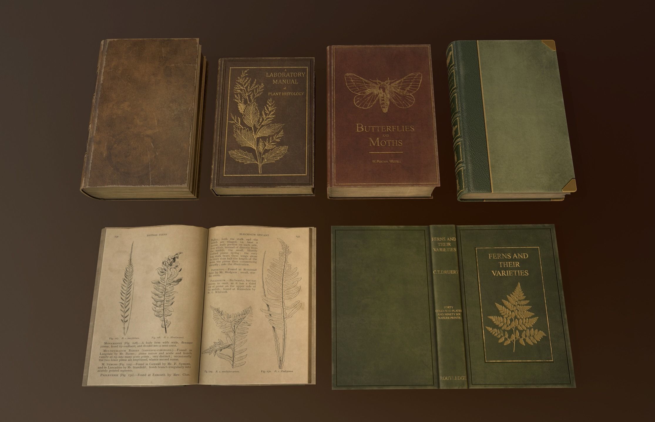 Old Books set - PBR Game Ready Low-poly 3D model_5