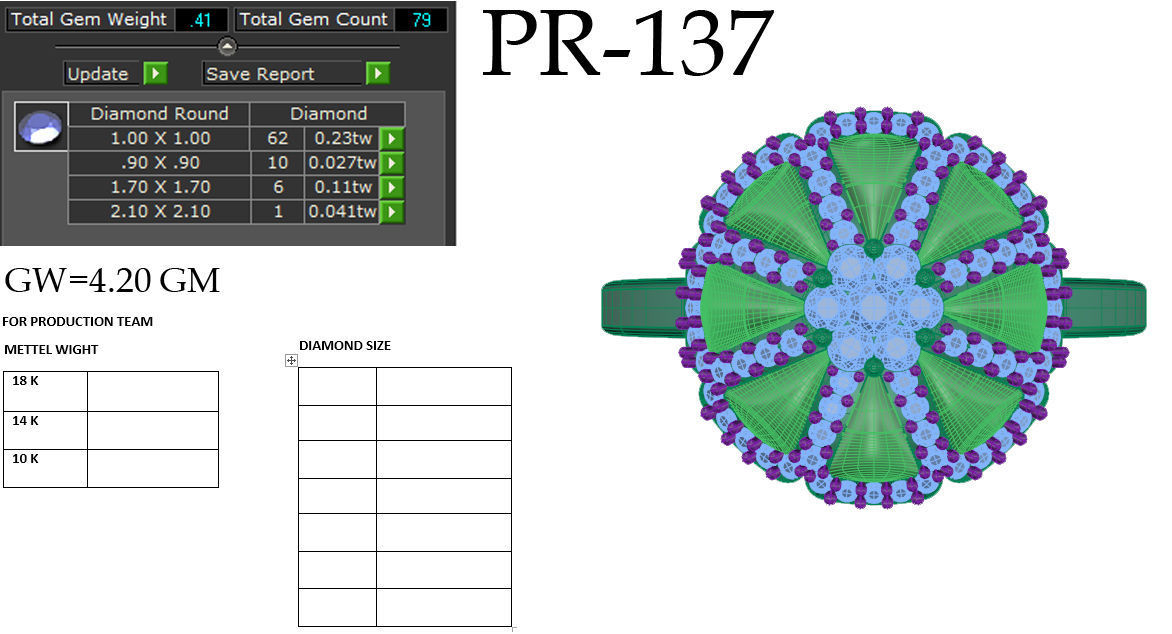 Women cocktail ring 3dm render detail 3D print model 3D print model_5