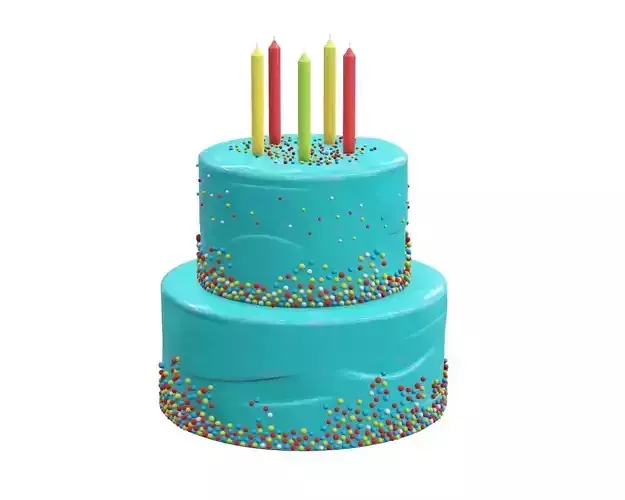 Birthday cake with candles and candies