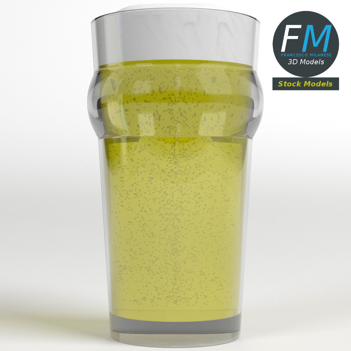 Glass with beer 7 3D model_3