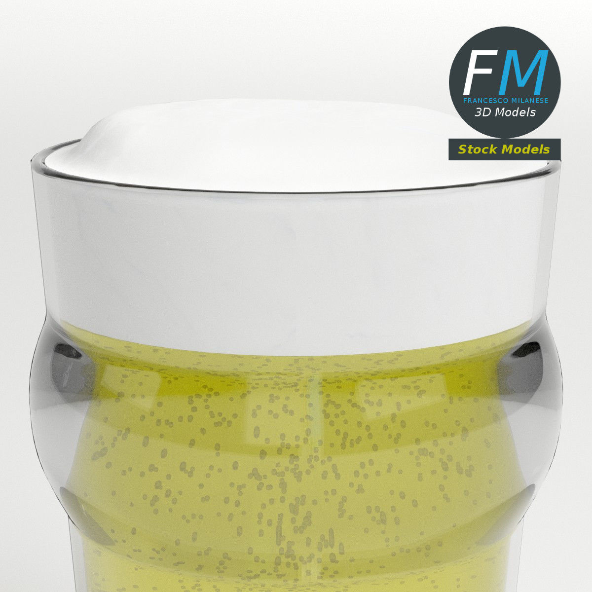 Glass with beer 7 3D model_4