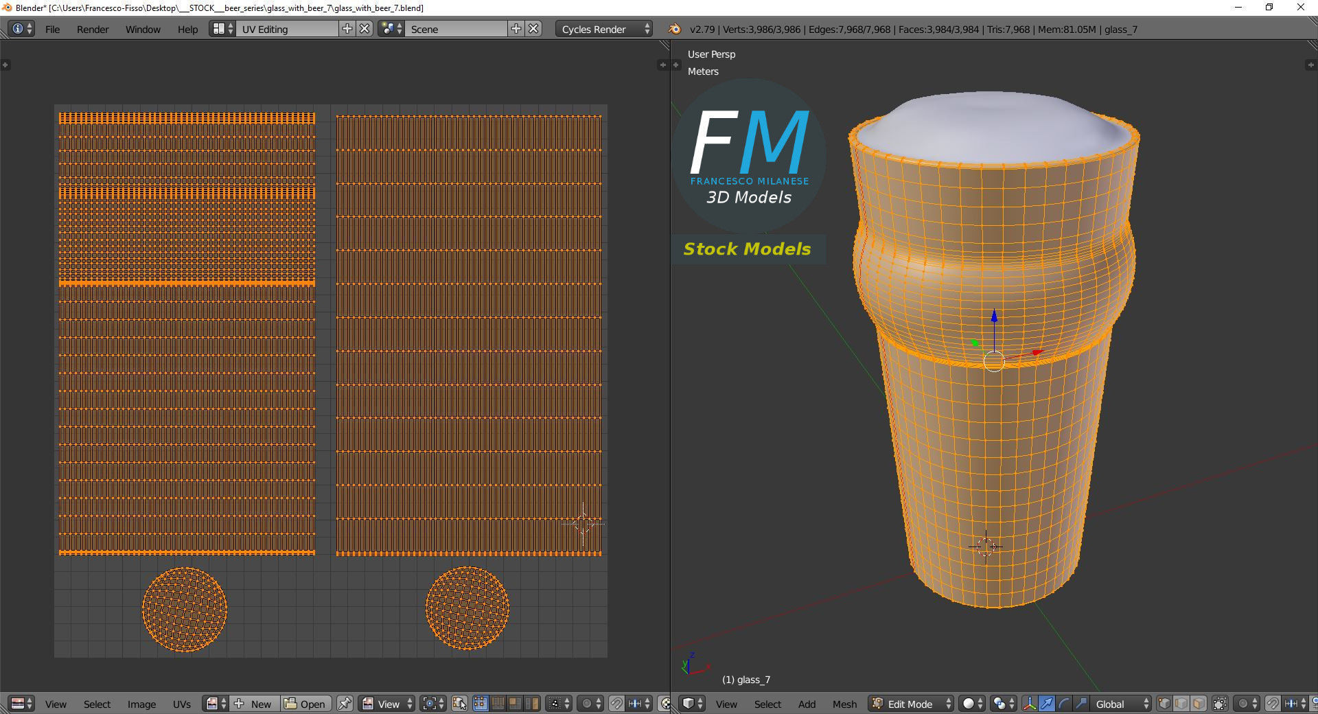 Glass with beer 7 3D model_10