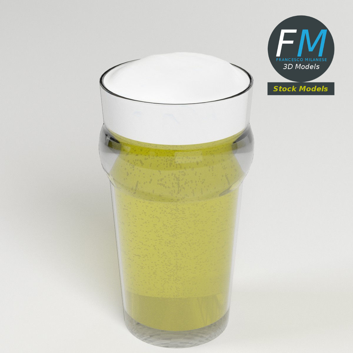 Glass with beer 7 3D model_2