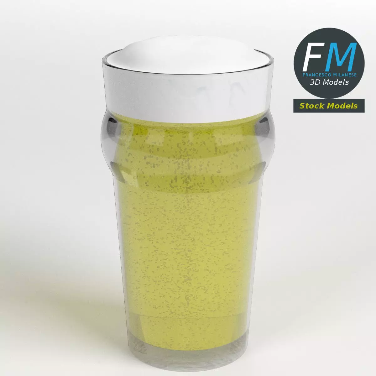 Glass with beer 7 3D model_0