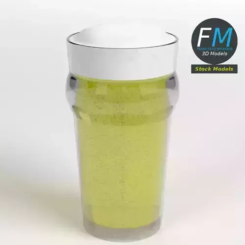Glass with beer 7 3D model