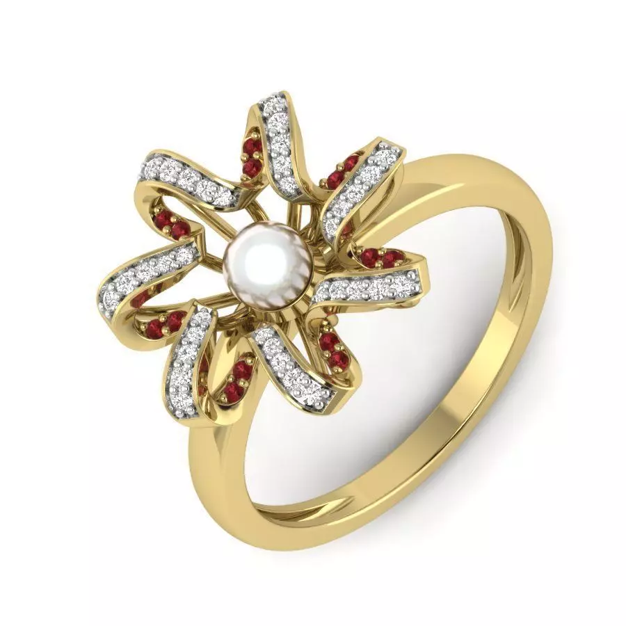 Women pearl ring 3dm render detail 3D print model 3D print model_0