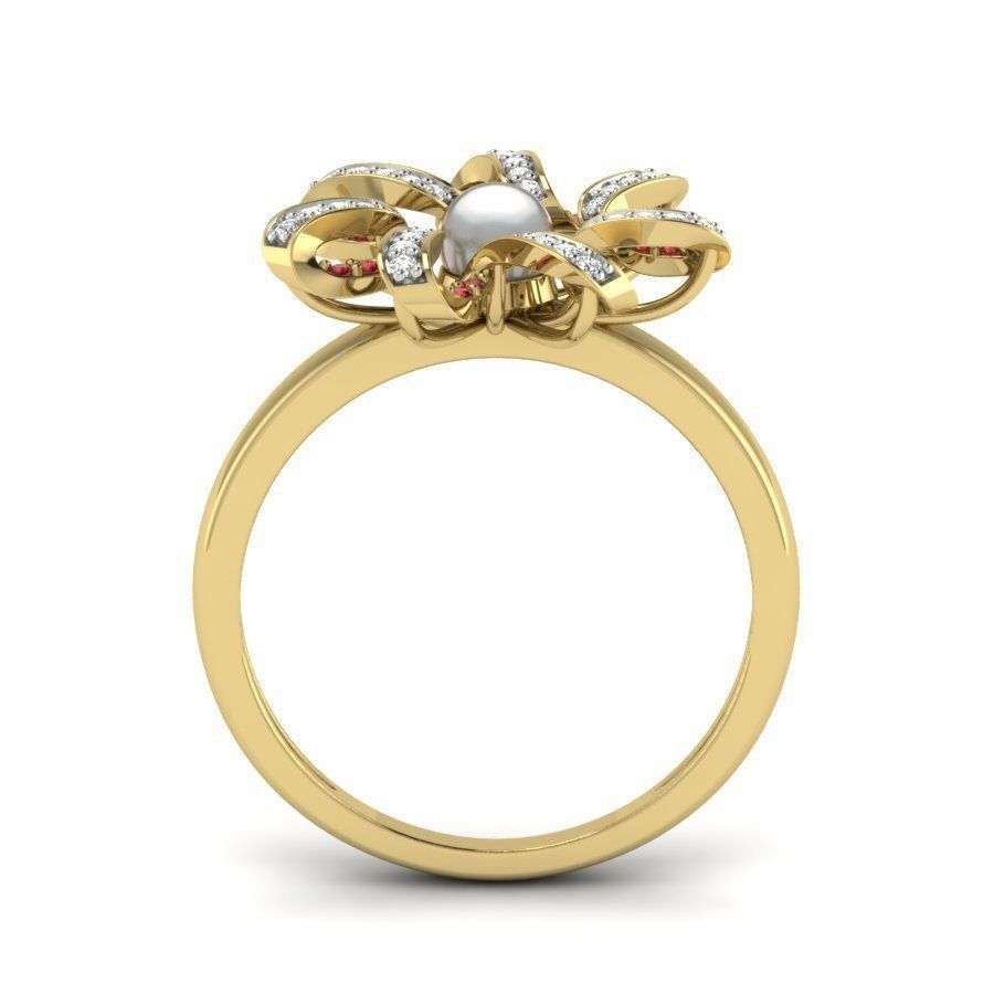 Women pearl ring 3dm render detail 3D print model 3D print model_2
