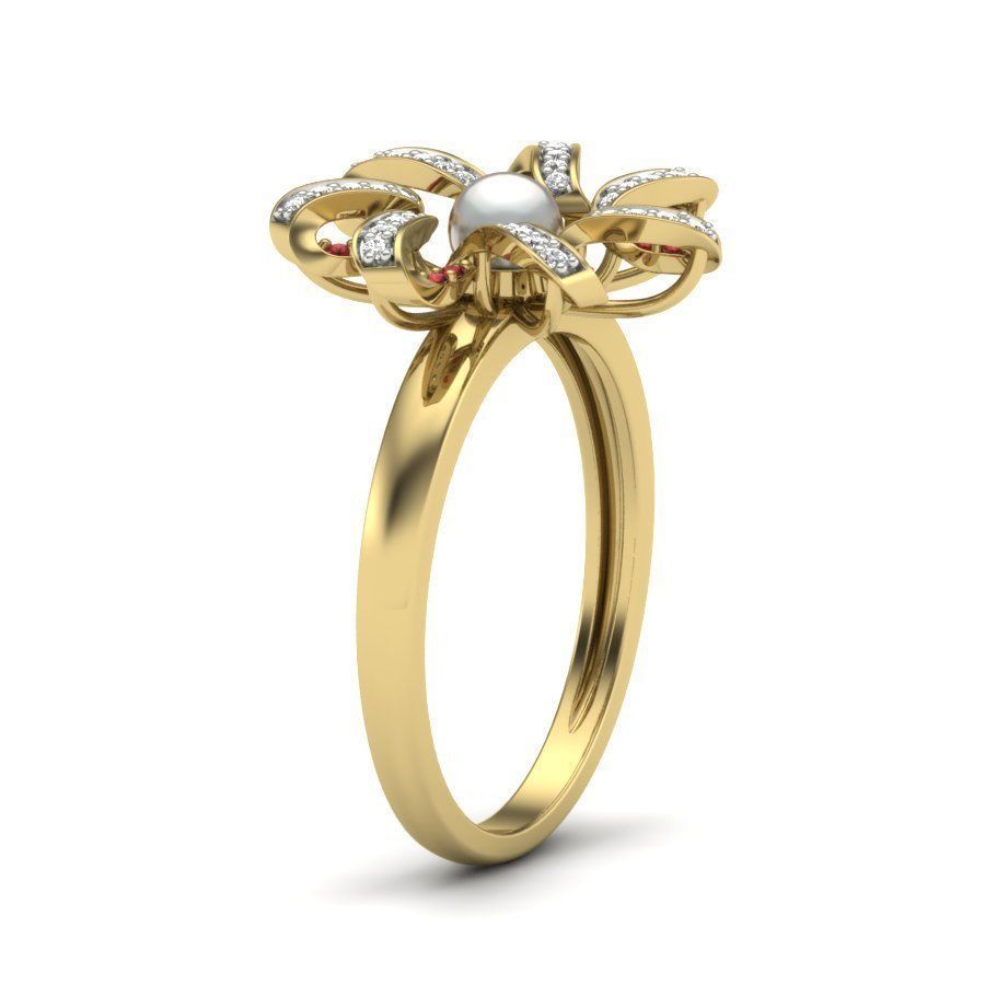 Women pearl ring 3dm render detail 3D print model 3D print model_3