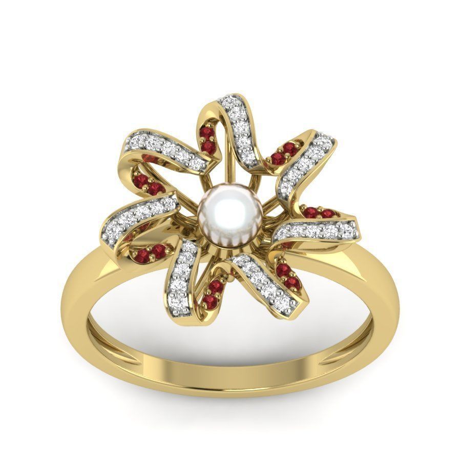Women pearl ring 3dm render detail 3D print model 3D print model_1