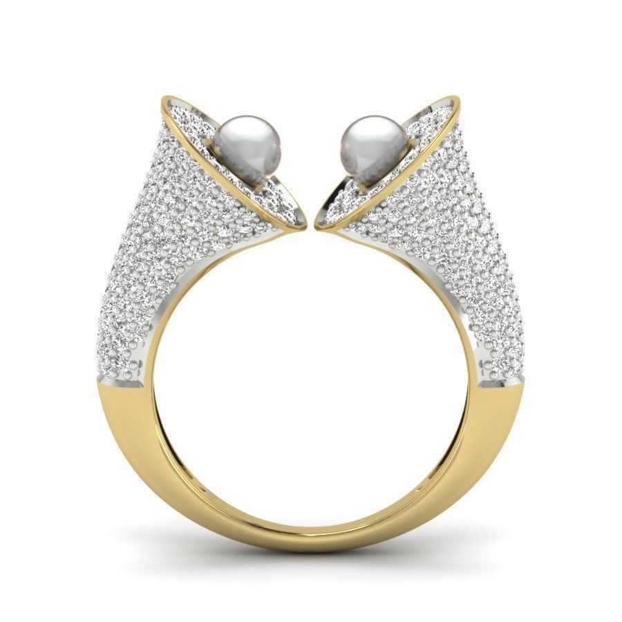 Women pearl ring 3dm render detail 3D print model 3D print model_2