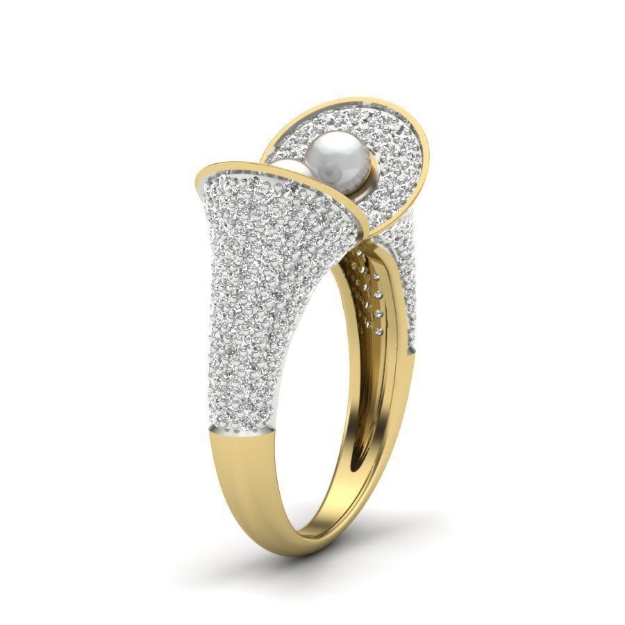 Women pearl ring 3dm render detail 3D print model 3D print model_3
