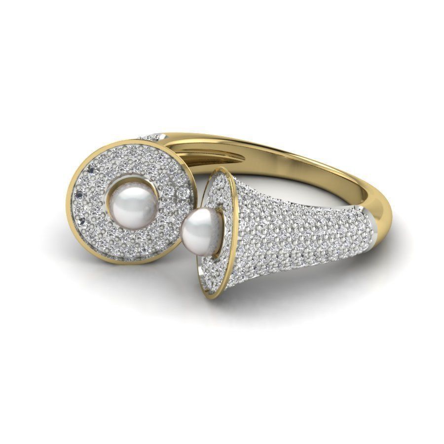 Women pearl ring 3dm render detail 3D print model 3D print model_4