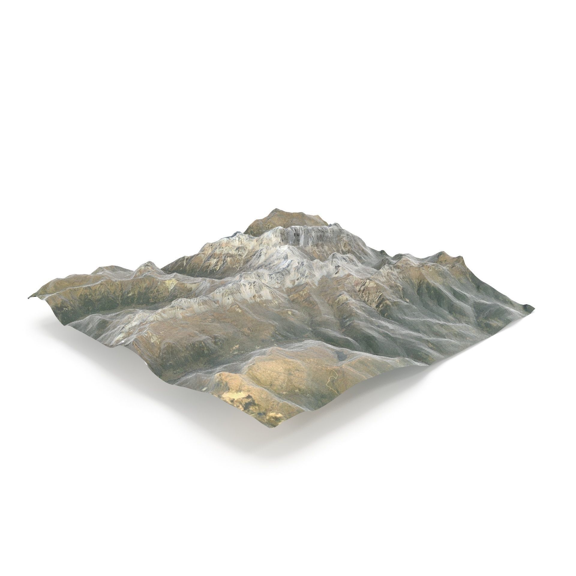 Dolomite Mountain Terrain 01 - High and Low Poly Versions 3D model_2