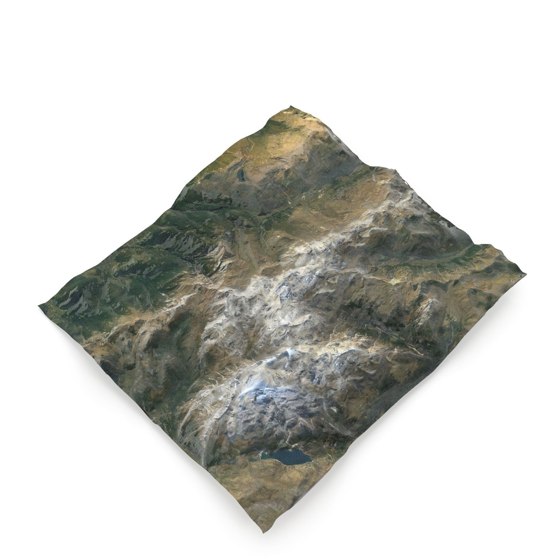 Dolomite Mountain Terrain 01 - High and Low Poly Versions 3D model_38