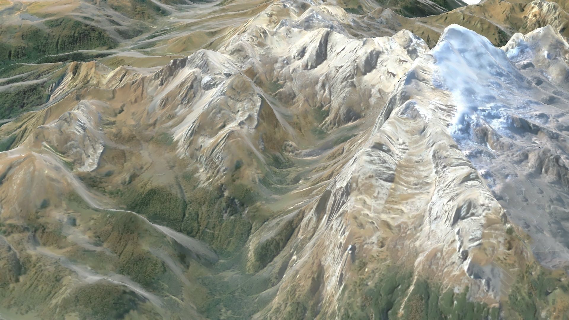 Dolomite Mountain Terrain 01 - High and Low Poly Versions 3D model_30