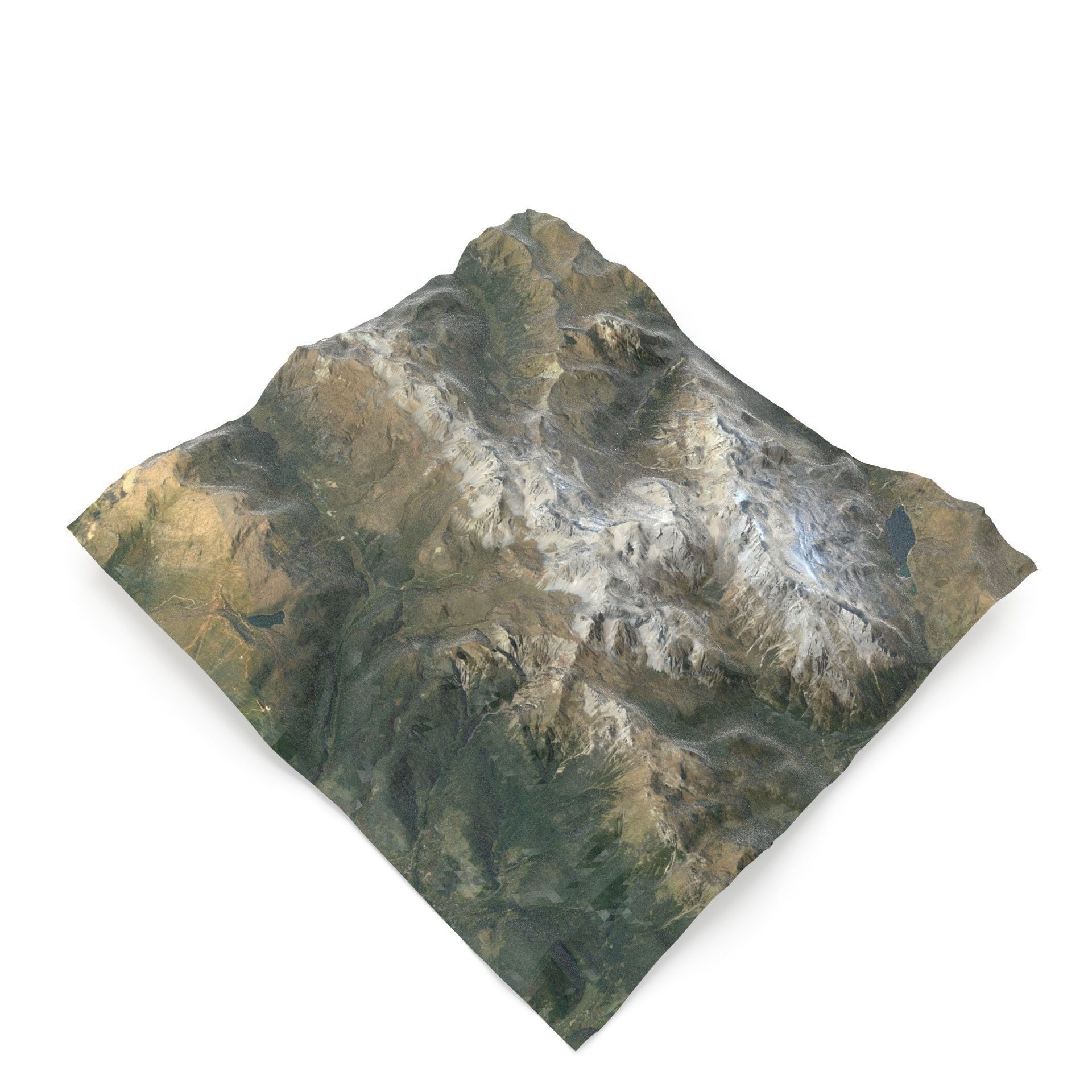 Dolomite Mountain Terrain 01 - High and Low Poly Versions 3D model_41