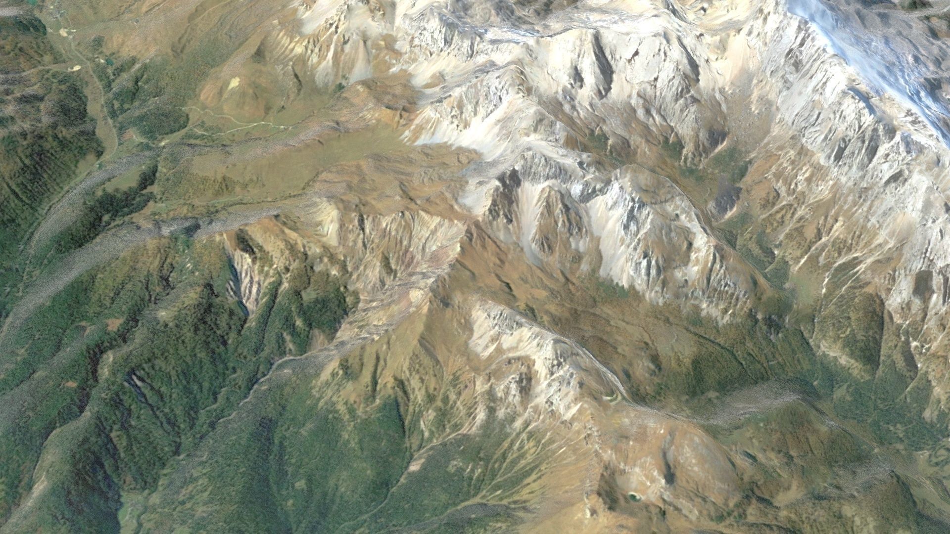 Dolomite Mountain Terrain 01 - High and Low Poly Versions 3D model_3