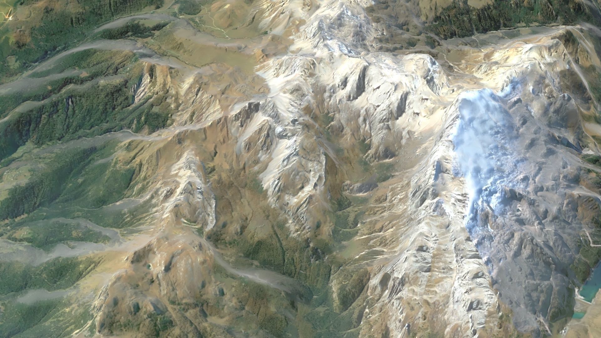 Dolomite Mountain Terrain 01 - High and Low Poly Versions 3D model_5