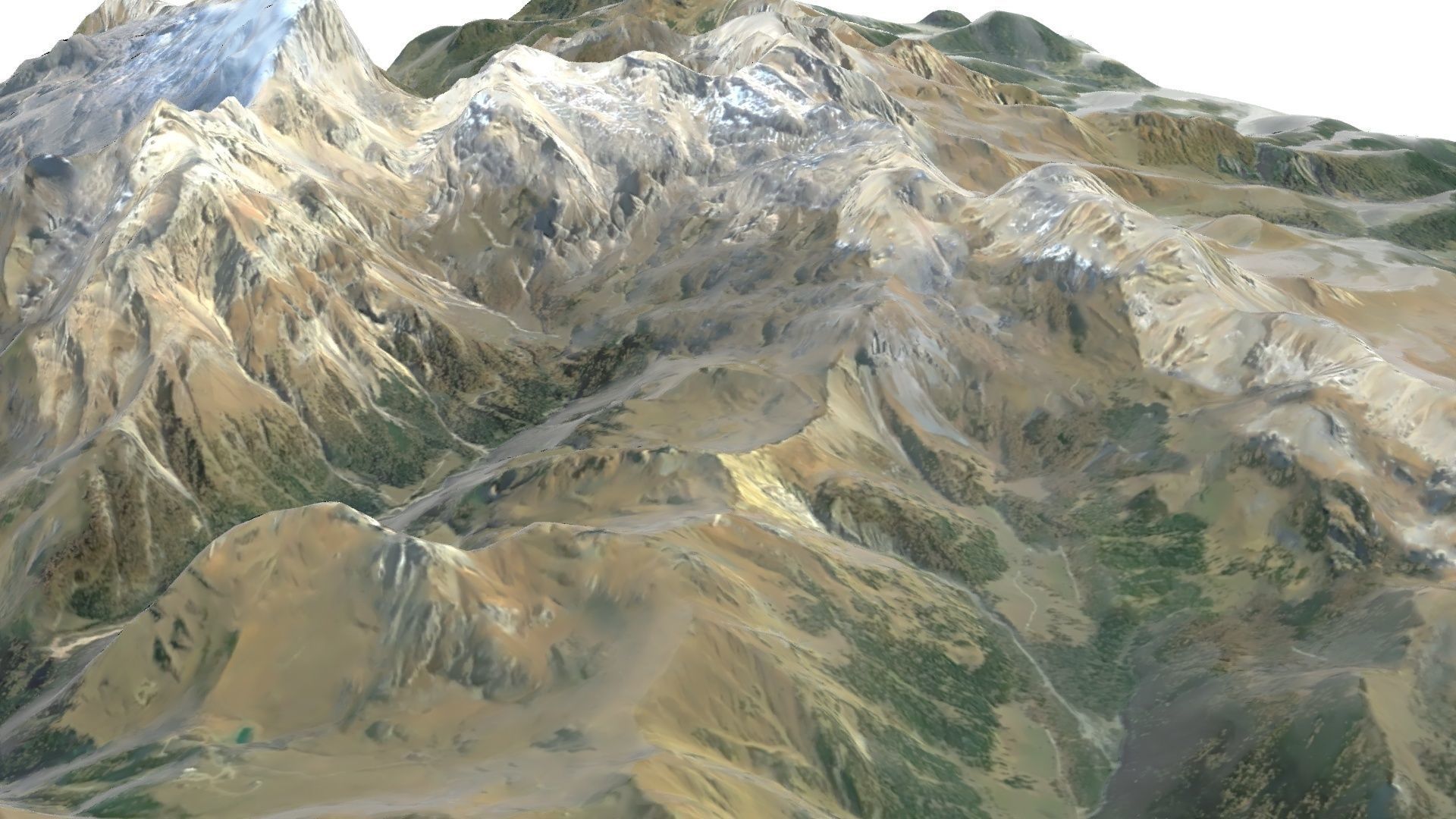 Dolomite Mountain Terrain 01 - High and Low Poly Versions 3D model_26
