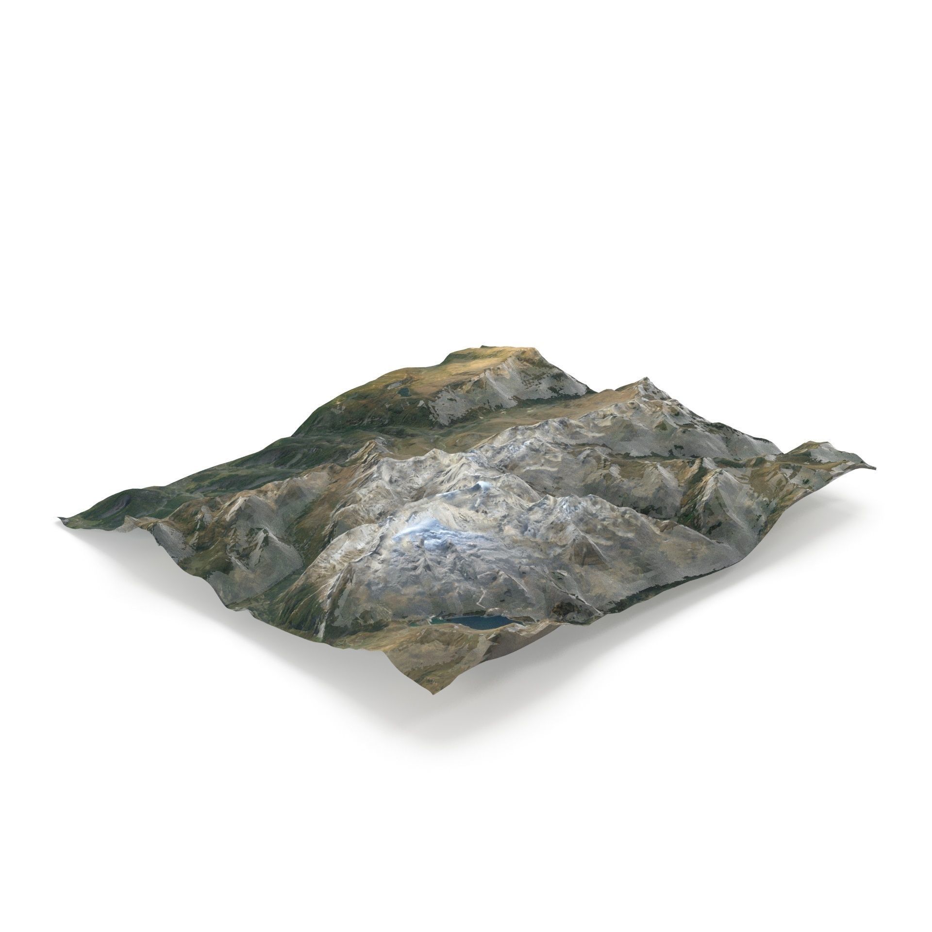 Dolomite Mountain Terrain 01 - High and Low Poly Versions 3D model_36