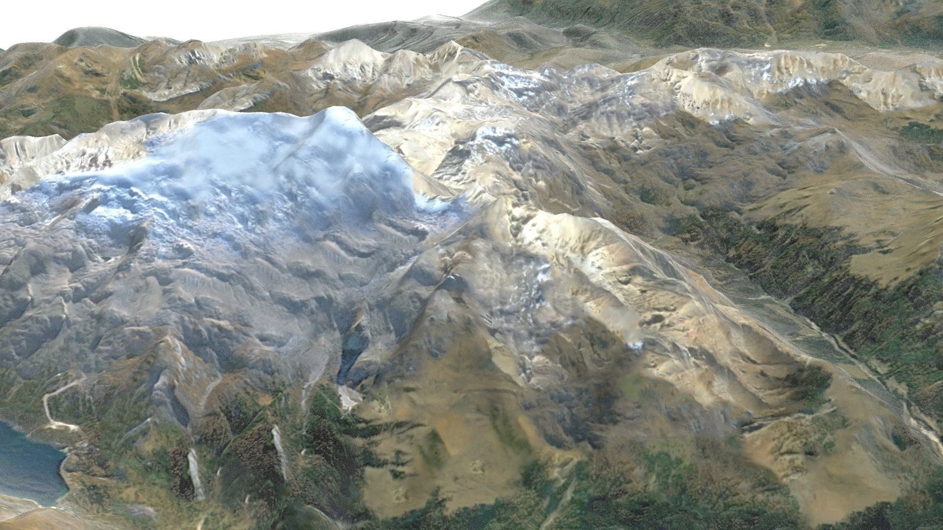 Dolomite Mountain Terrain 01 - High and Low Poly Versions 3D model_15