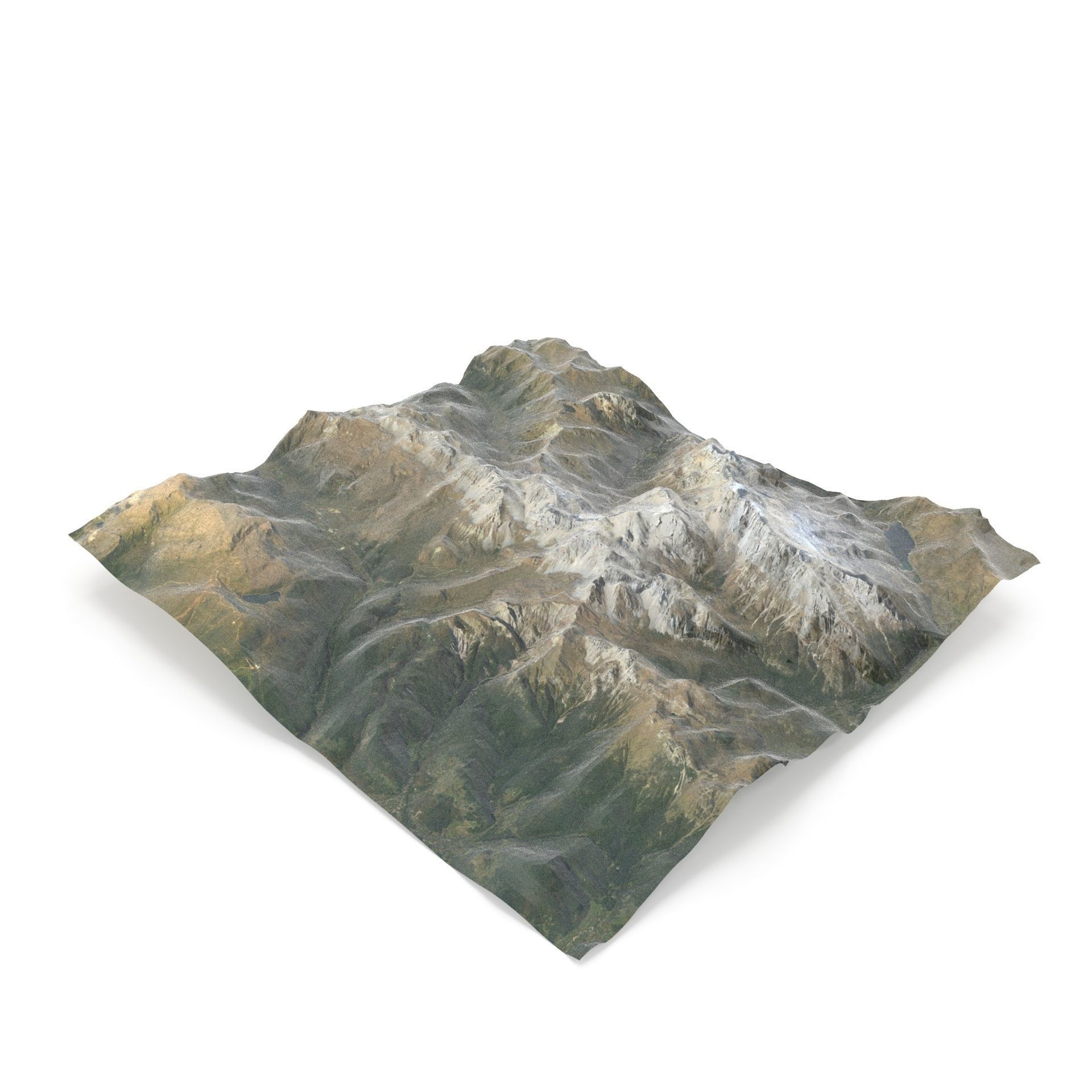 Dolomite Mountain Terrain 01 - High and Low Poly Versions 3D model_39