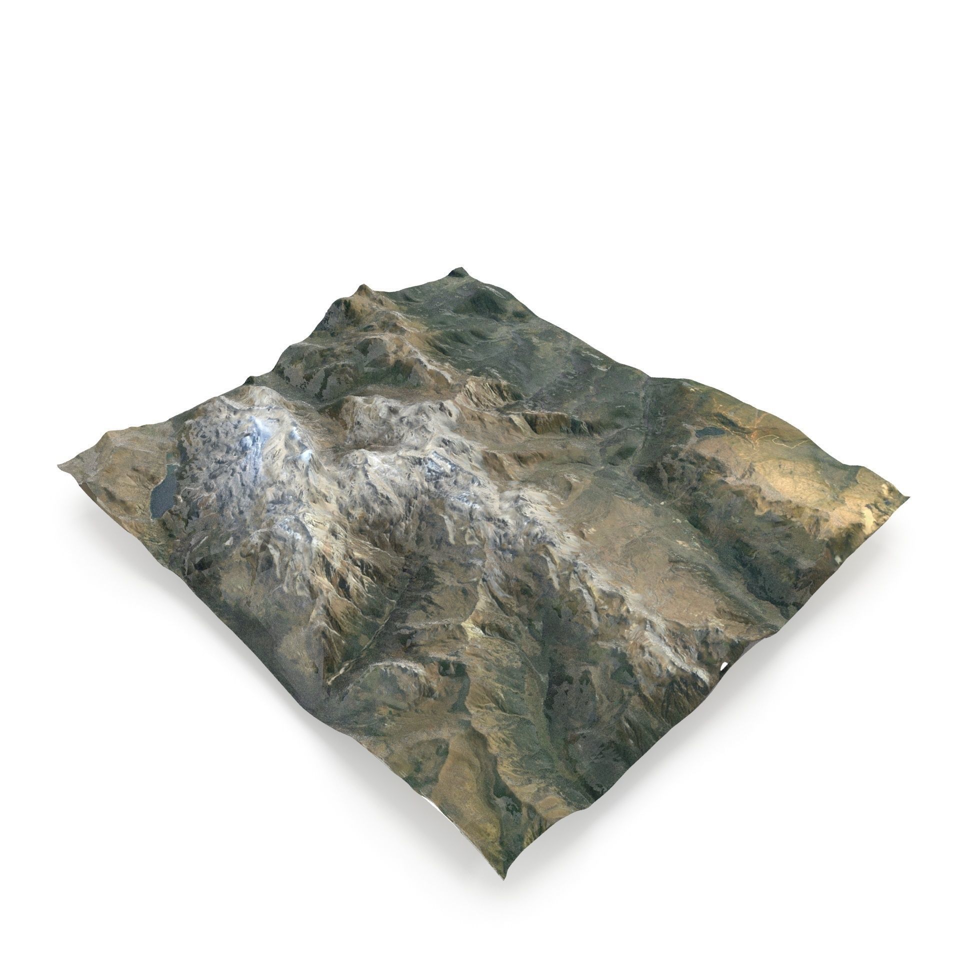 Dolomite Mountain Terrain 01 - High and Low Poly Versions 3D model_37