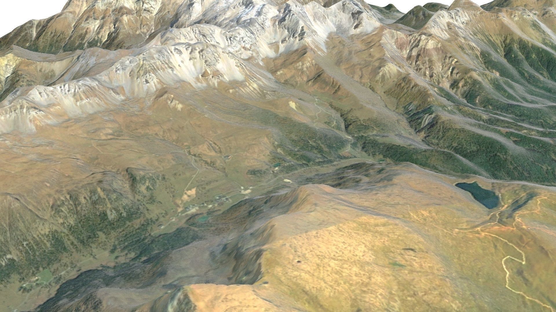 Dolomite Mountain Terrain 01 - High and Low Poly Versions 3D model_8
