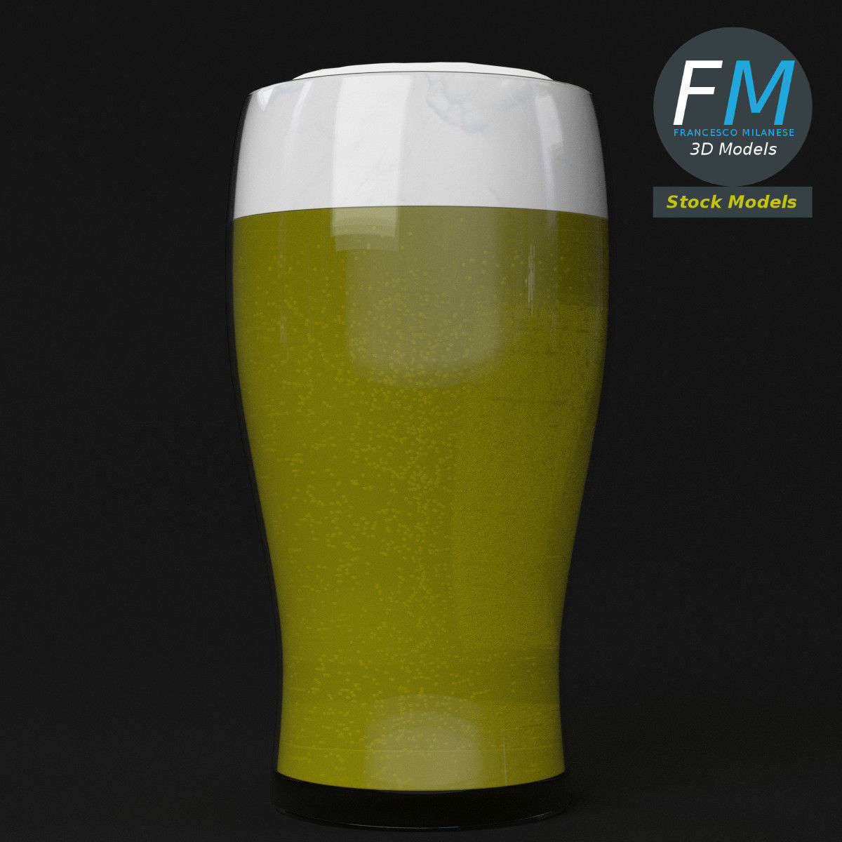 Glass with beer 9 3D model_5