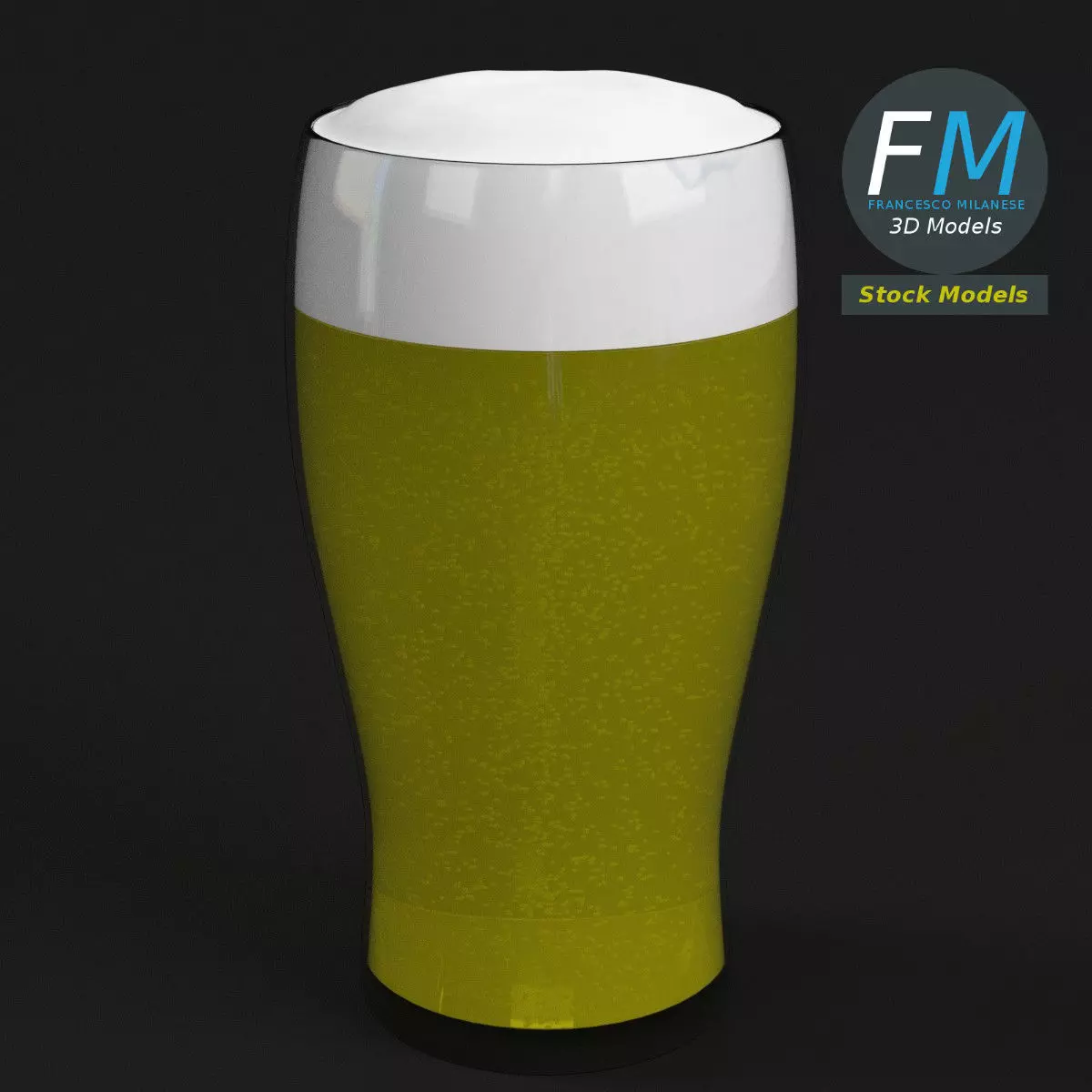 Glass with beer 9 3D model_0