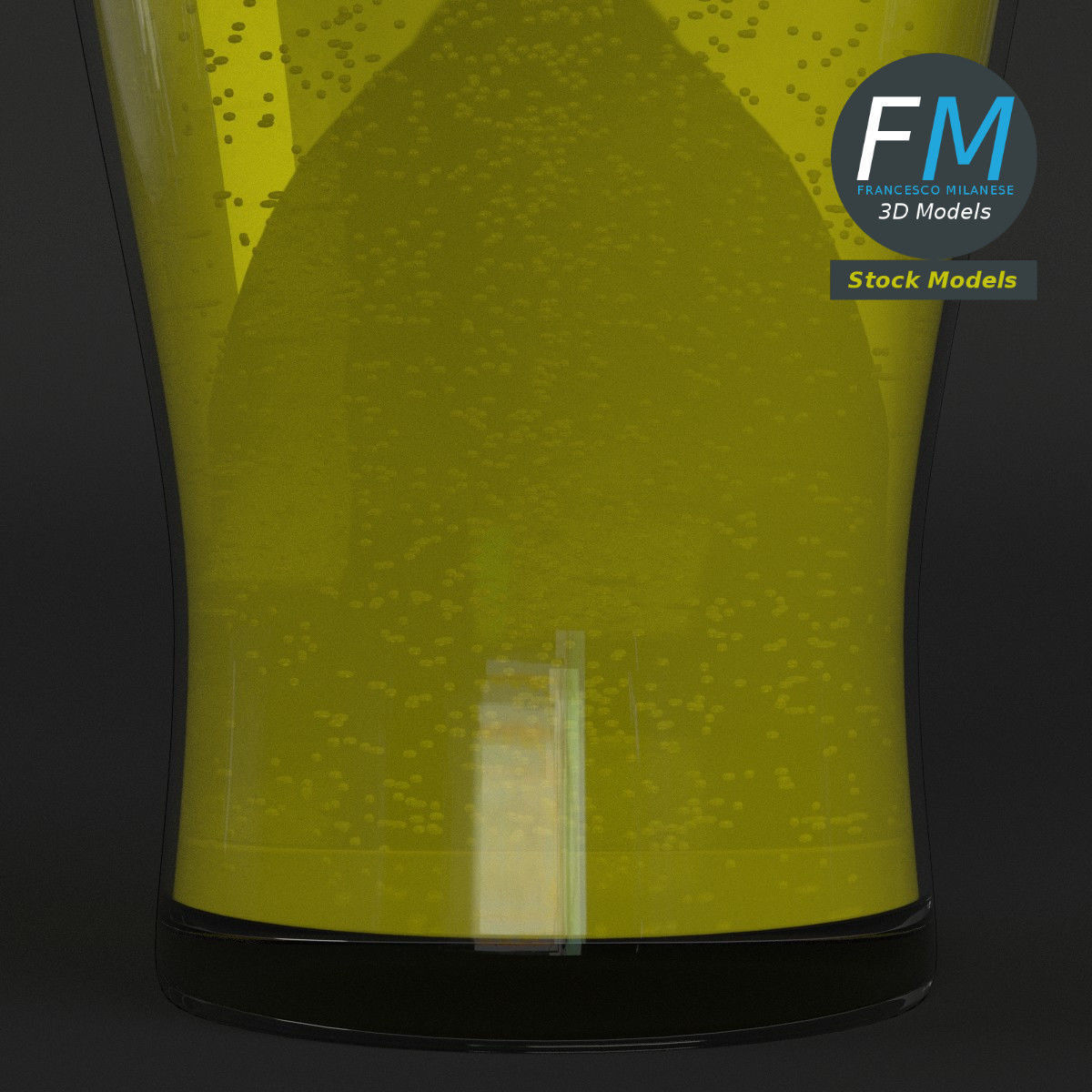 Glass with beer 9 3D model_4