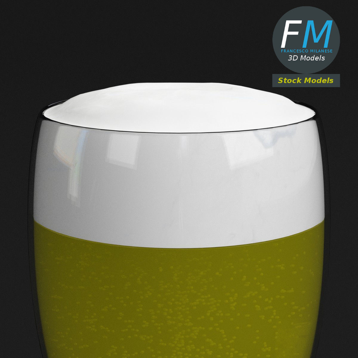Glass with beer 9 3D model_3