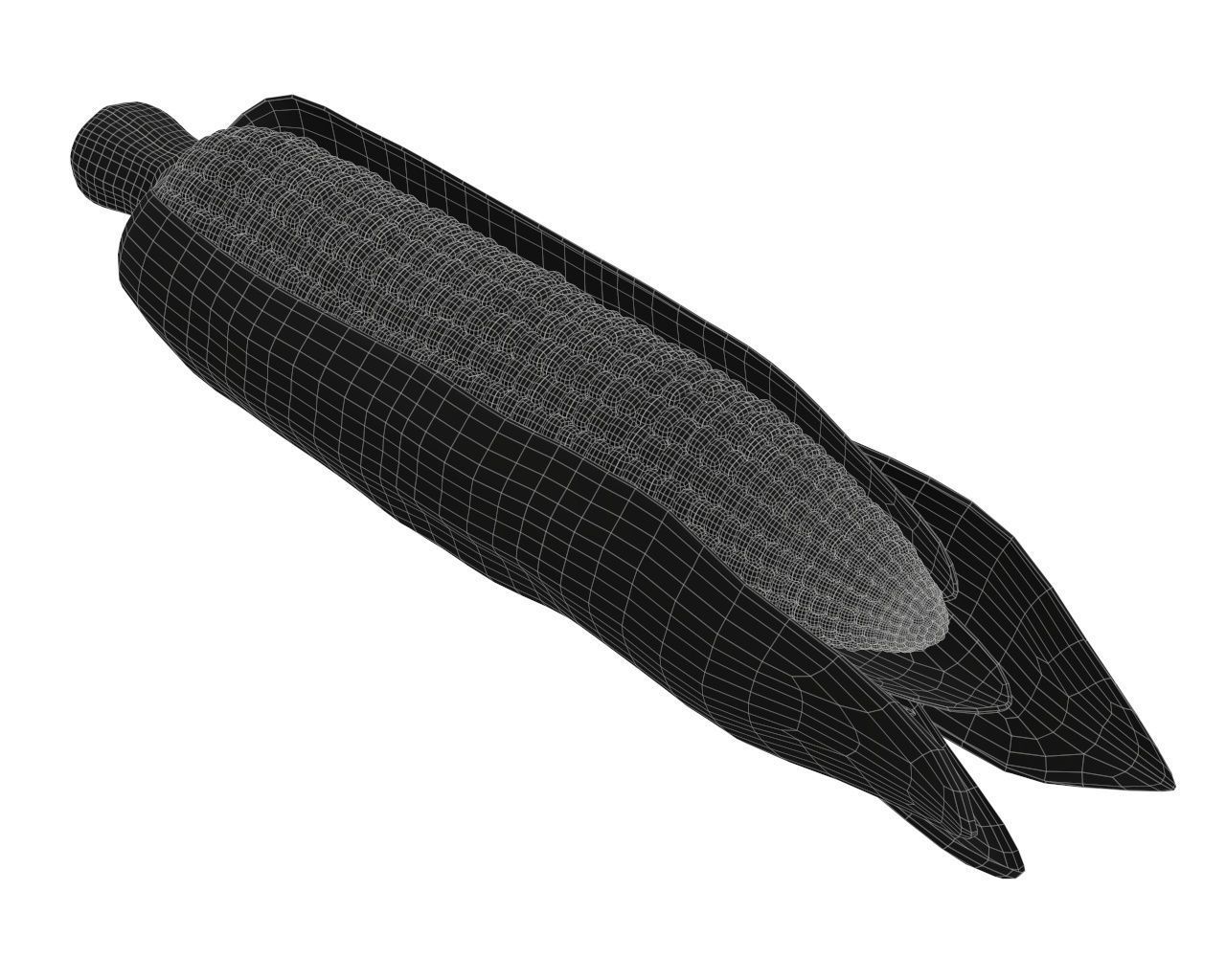 Corn with leaves 3D model_4