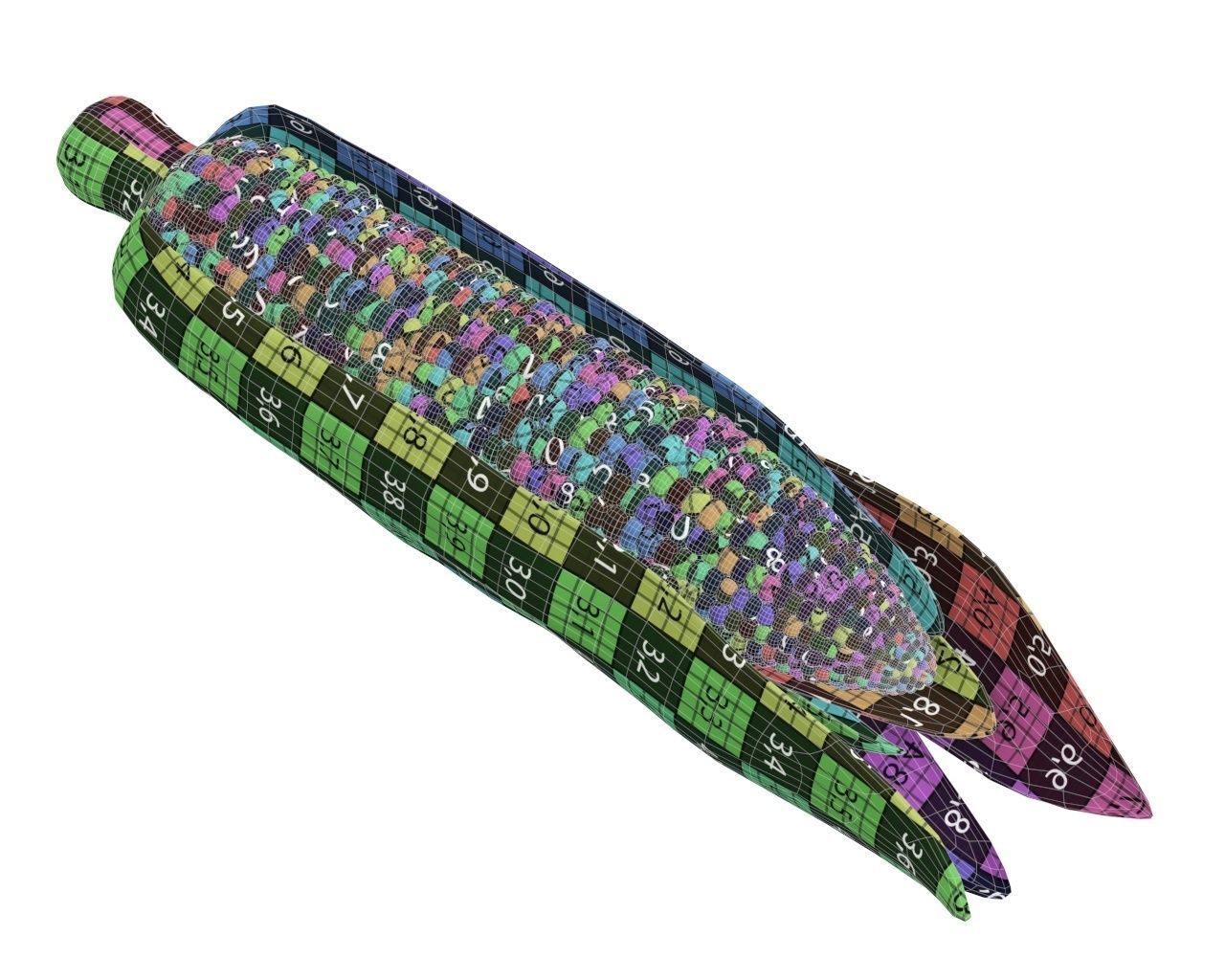 Corn with leaves 3D model_8