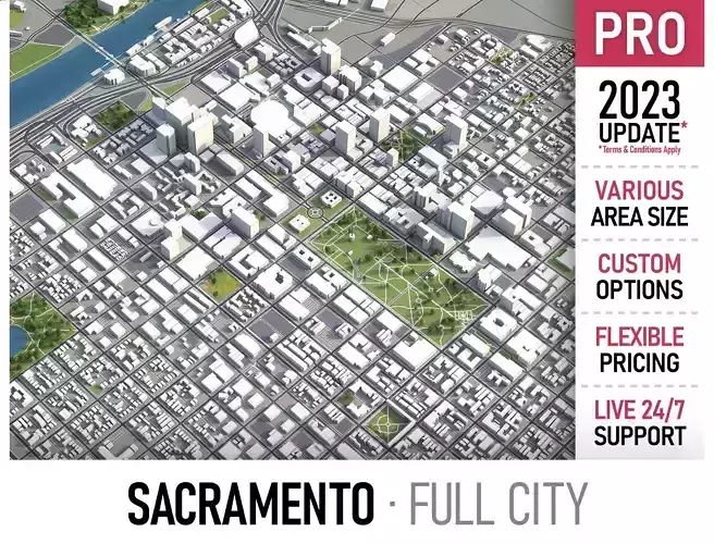 Sacramento  Low-poly 3D model