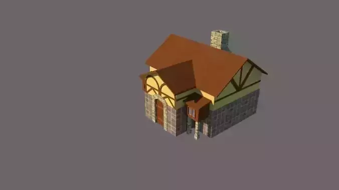 Medieval-House-2 house Low-poly 3D model