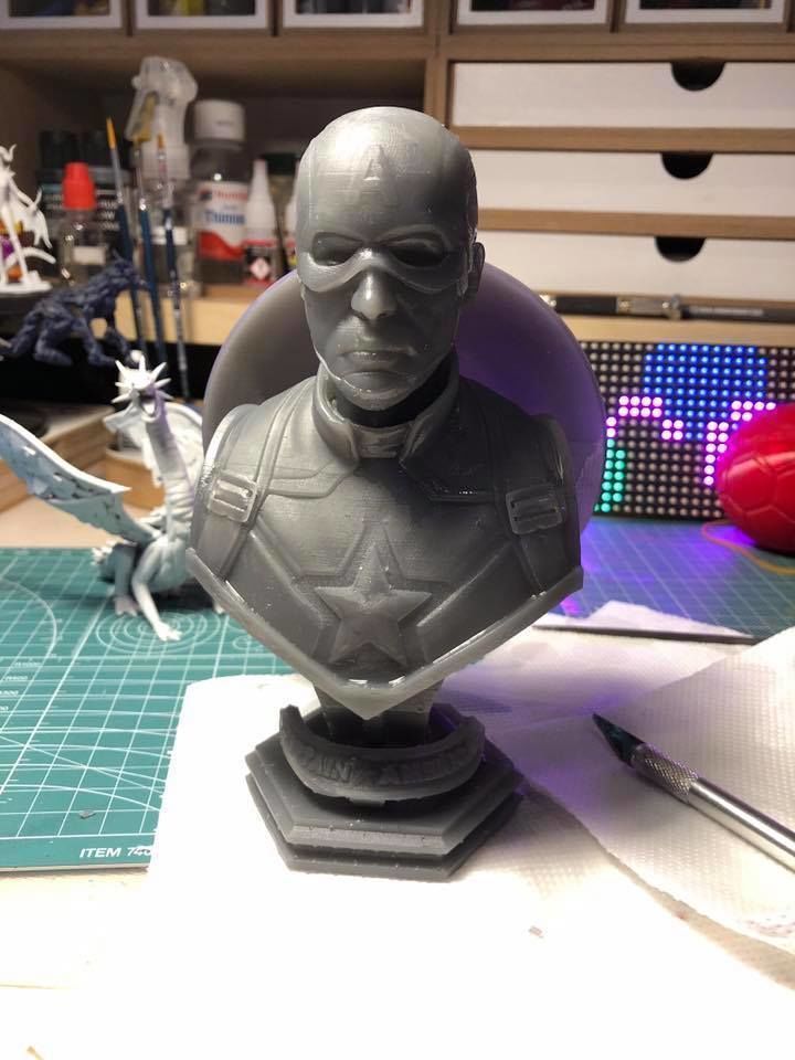 Captain America Bust - Without Helmet - from Marvel 3D print model_15