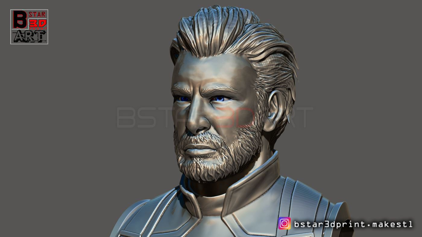 Captain America Bust - Without Helmet - from Marvel 3D print model_9