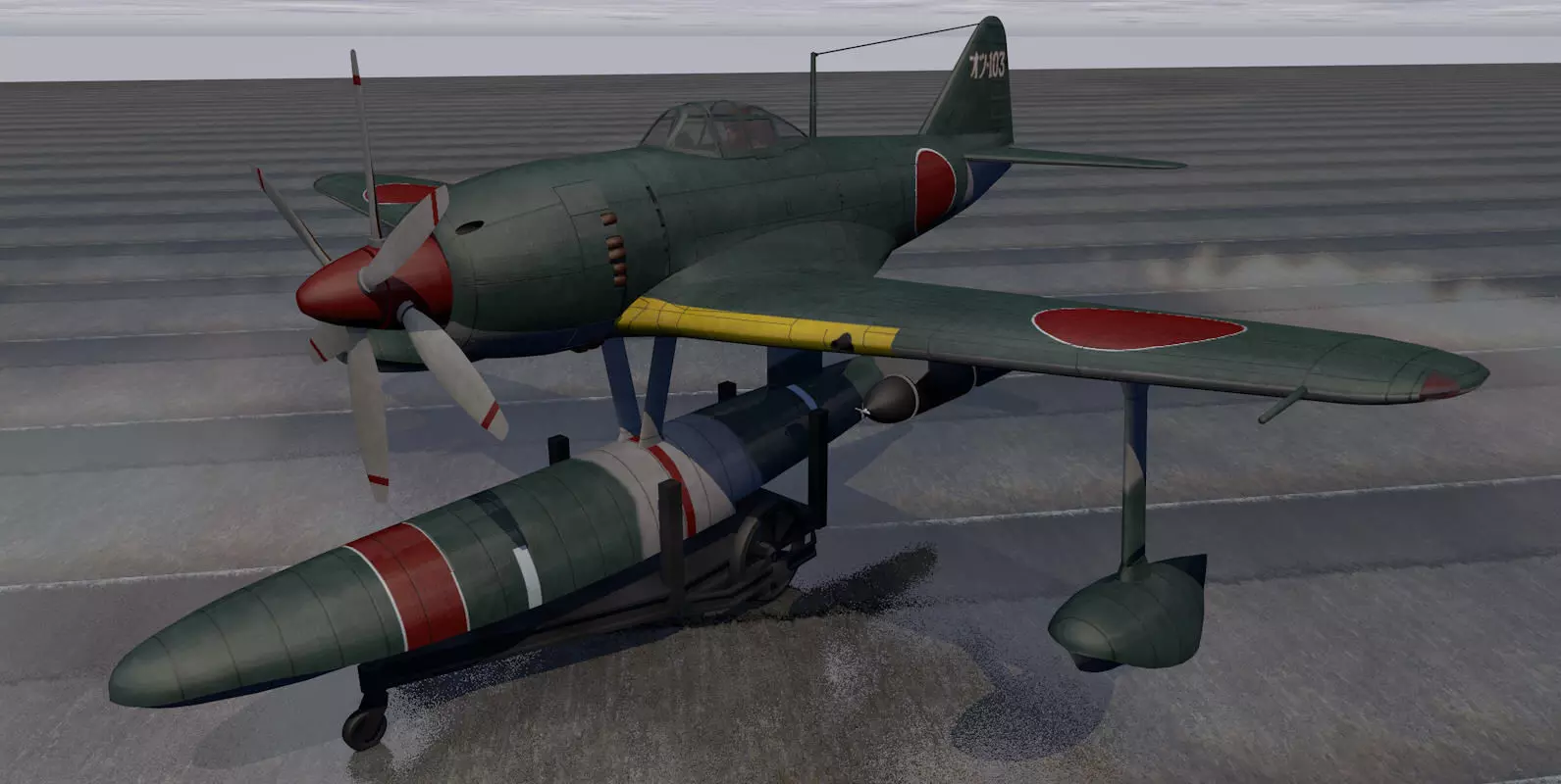 Kawanishi N1K2 Kyofu - aka Rex 3D model_0